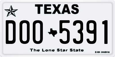 TX license plate DOO5391