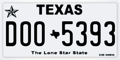 TX license plate DOO5393