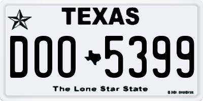 TX license plate DOO5399