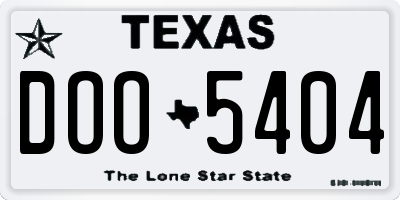 TX license plate DOO5404