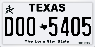 TX license plate DOO5405