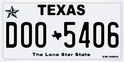 TX license plate DOO5406