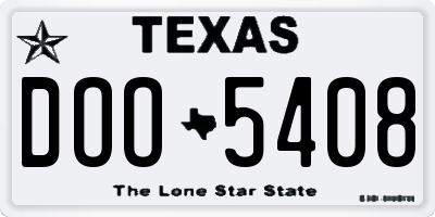 TX license plate DOO5408