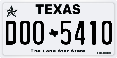 TX license plate DOO5410