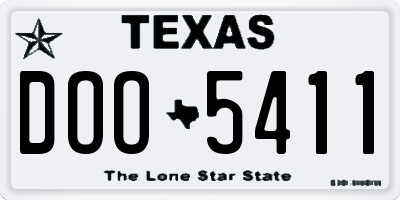 TX license plate DOO5411