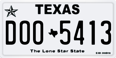 TX license plate DOO5413
