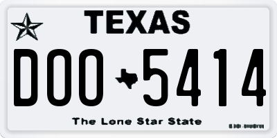 TX license plate DOO5414