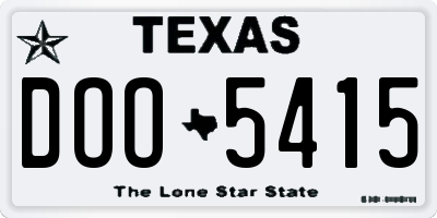 TX license plate DOO5415