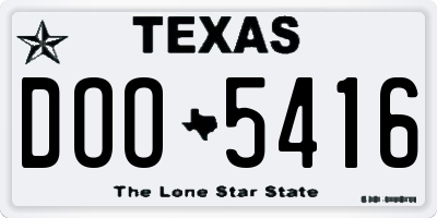 TX license plate DOO5416