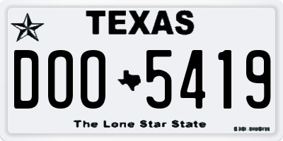 TX license plate DOO5419