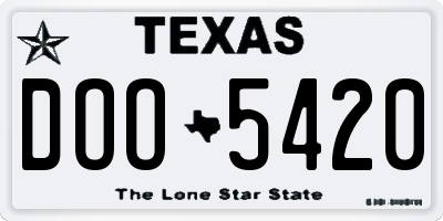 TX license plate DOO5420