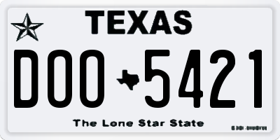TX license plate DOO5421