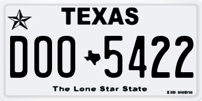 TX license plate DOO5422
