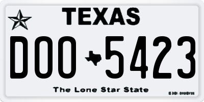TX license plate DOO5423