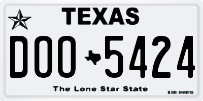 TX license plate DOO5424