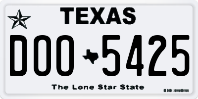TX license plate DOO5425
