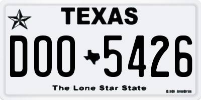 TX license plate DOO5426