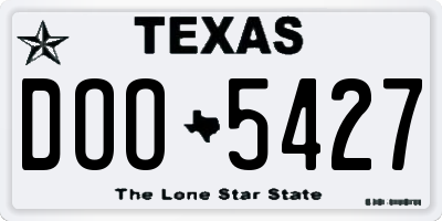 TX license plate DOO5427