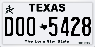 TX license plate DOO5428