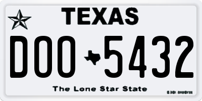 TX license plate DOO5432