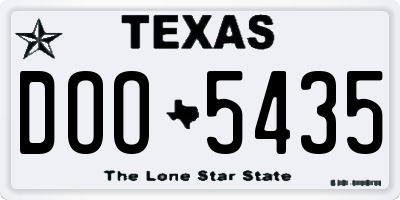 TX license plate DOO5435
