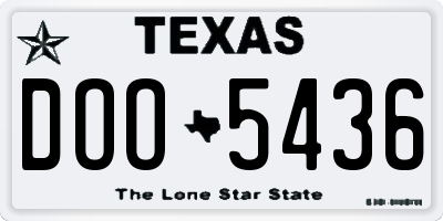 TX license plate DOO5436