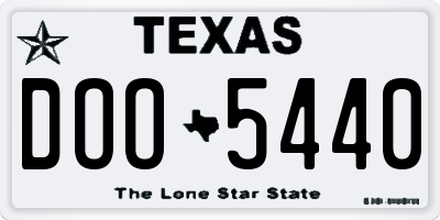 TX license plate DOO5440