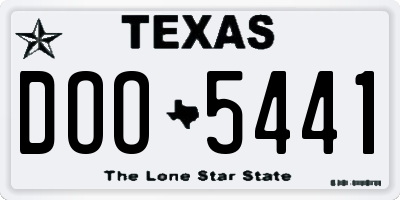 TX license plate DOO5441