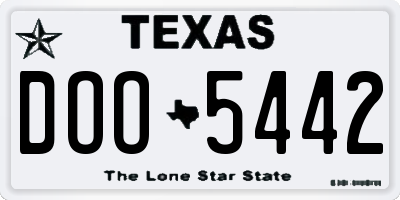TX license plate DOO5442