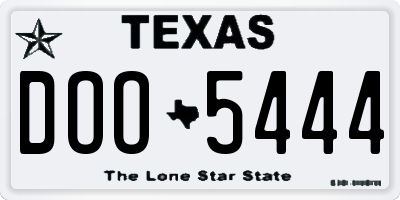TX license plate DOO5444
