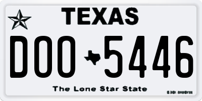 TX license plate DOO5446