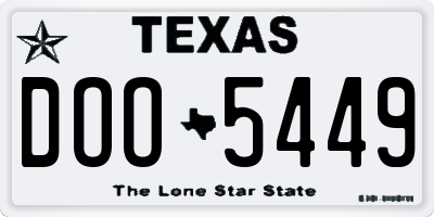 TX license plate DOO5449