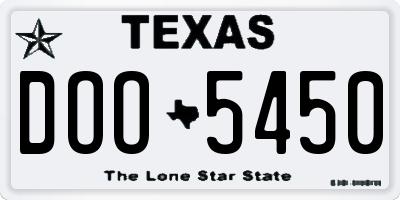 TX license plate DOO5450