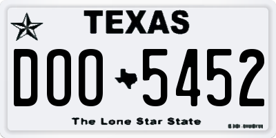 TX license plate DOO5452