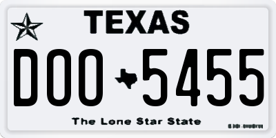 TX license plate DOO5455