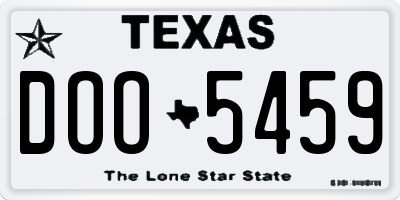 TX license plate DOO5459