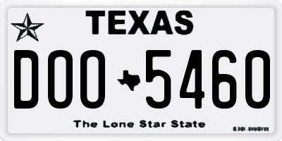 TX license plate DOO5460