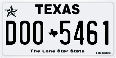 TX license plate DOO5461