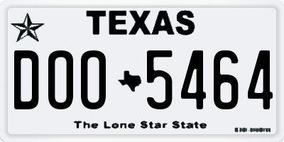 TX license plate DOO5464