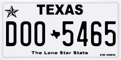 TX license plate DOO5465