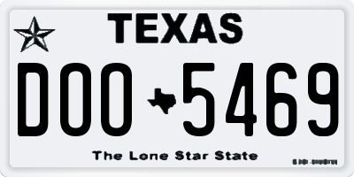 TX license plate DOO5469