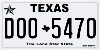 TX license plate DOO5470