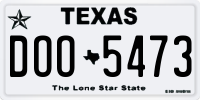 TX license plate DOO5473