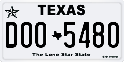 TX license plate DOO5480