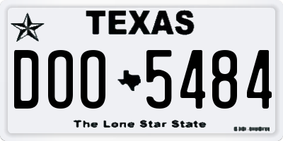 TX license plate DOO5484