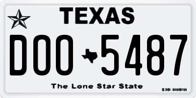 TX license plate DOO5487