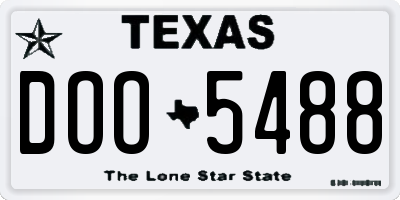 TX license plate DOO5488