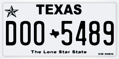 TX license plate DOO5489