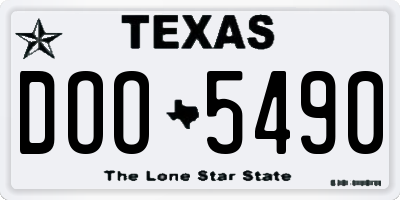 TX license plate DOO5490