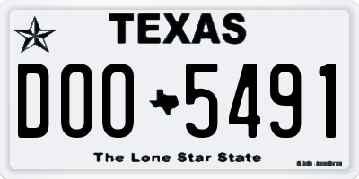 TX license plate DOO5491